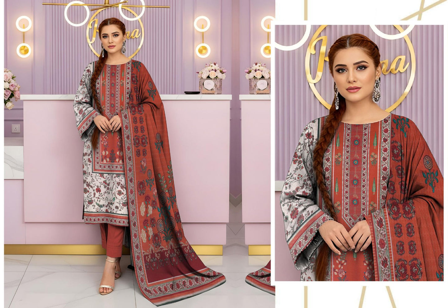 Bin Noor Fab 3 Pc Khadder ( 5 Suits)B