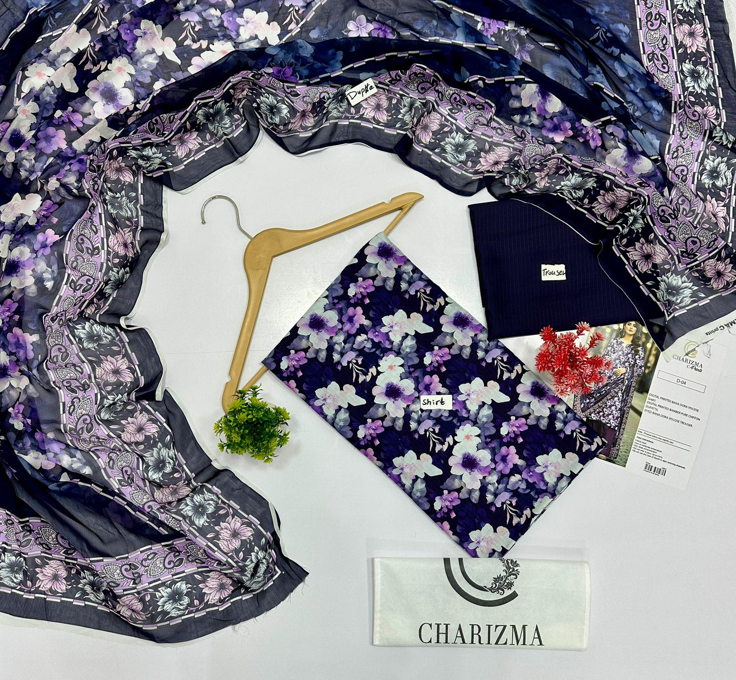 Charizma C Print Bana Dora 3Pc Viscose (5 Suits) A