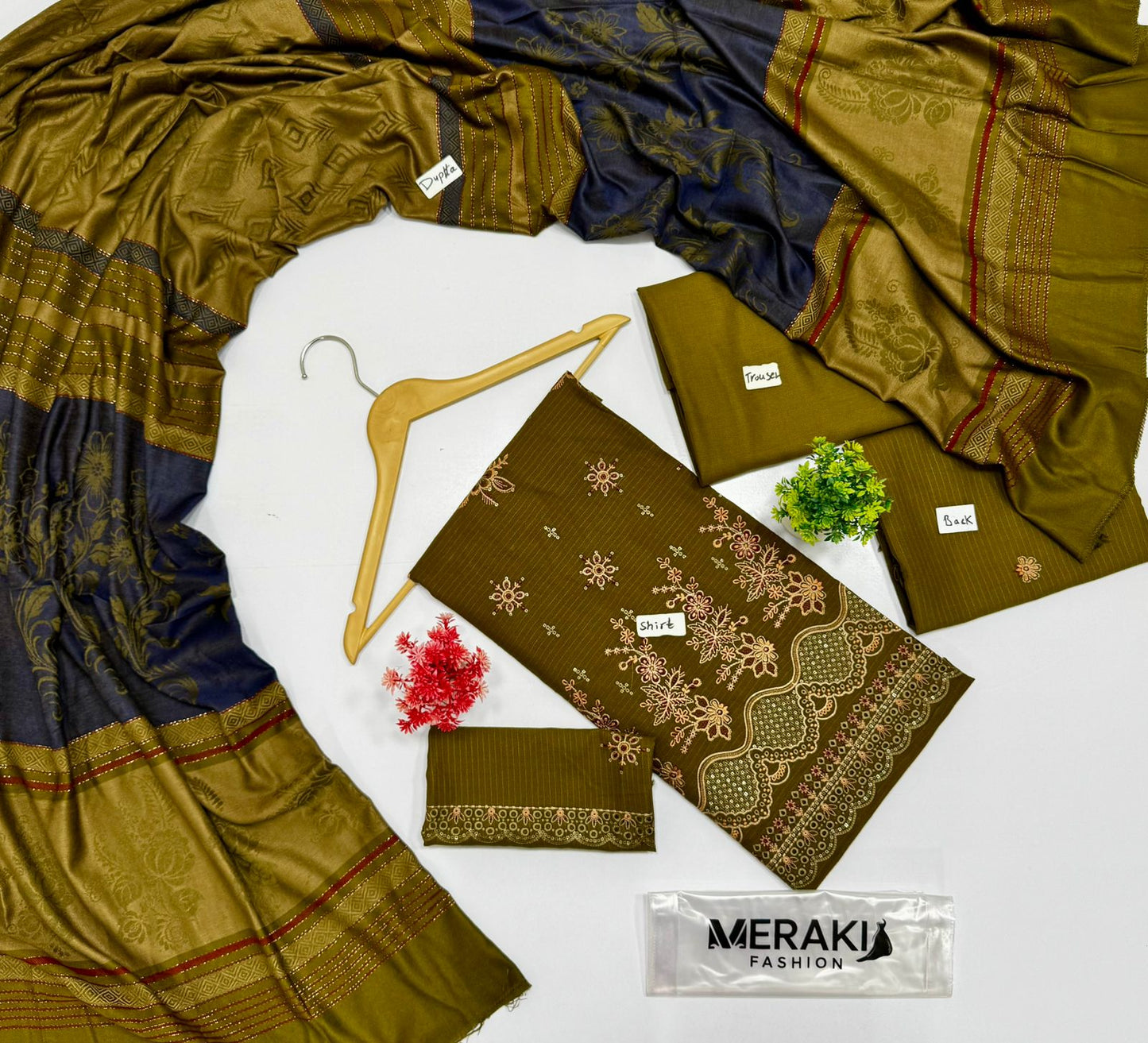 Meraki Fashion Vol 418 Bana Dora Peach Wool Dhanak 3 Suits B