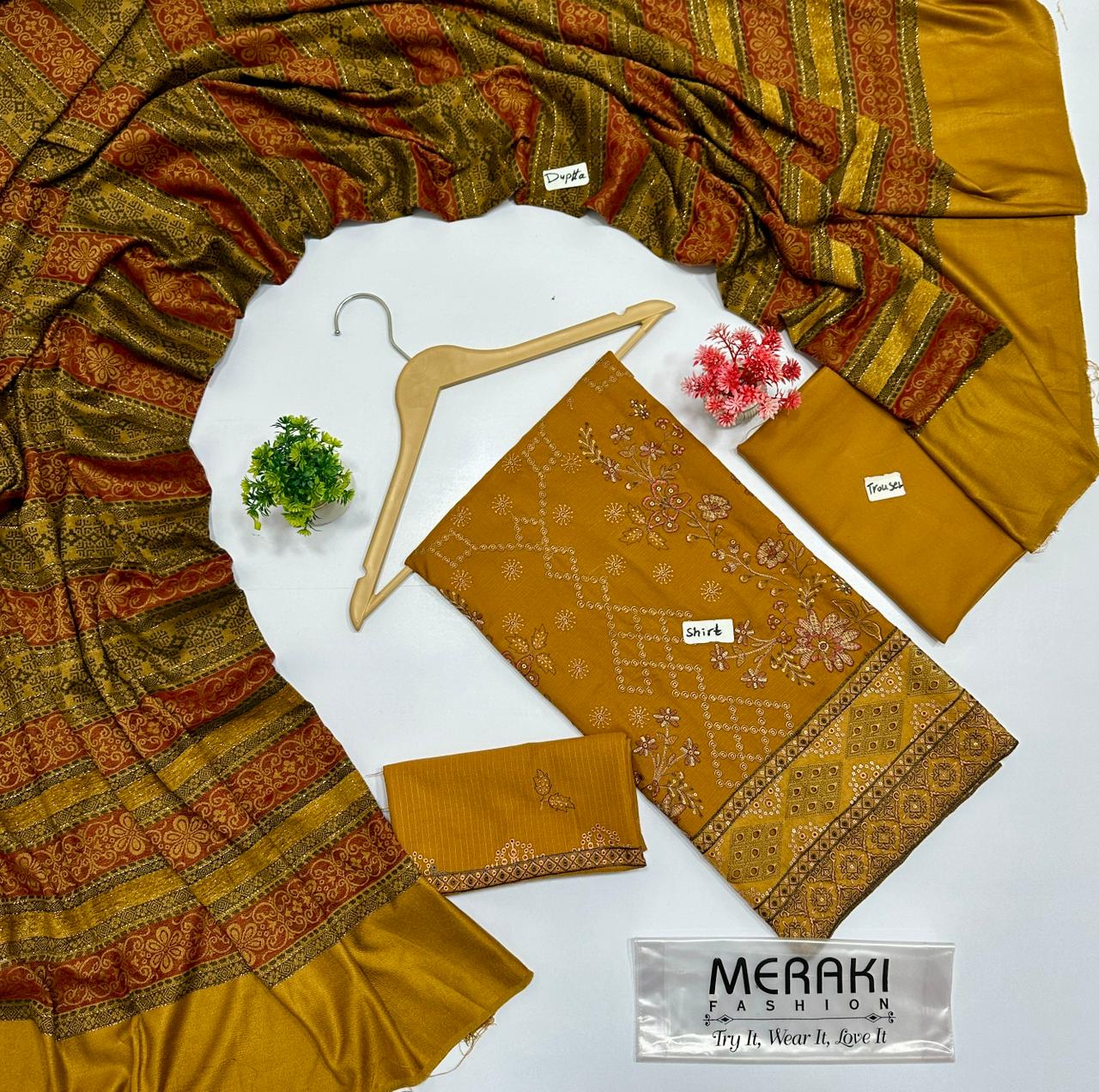 Meraki Fashion Vol 422 Pashmin Wool (3 Suits)A