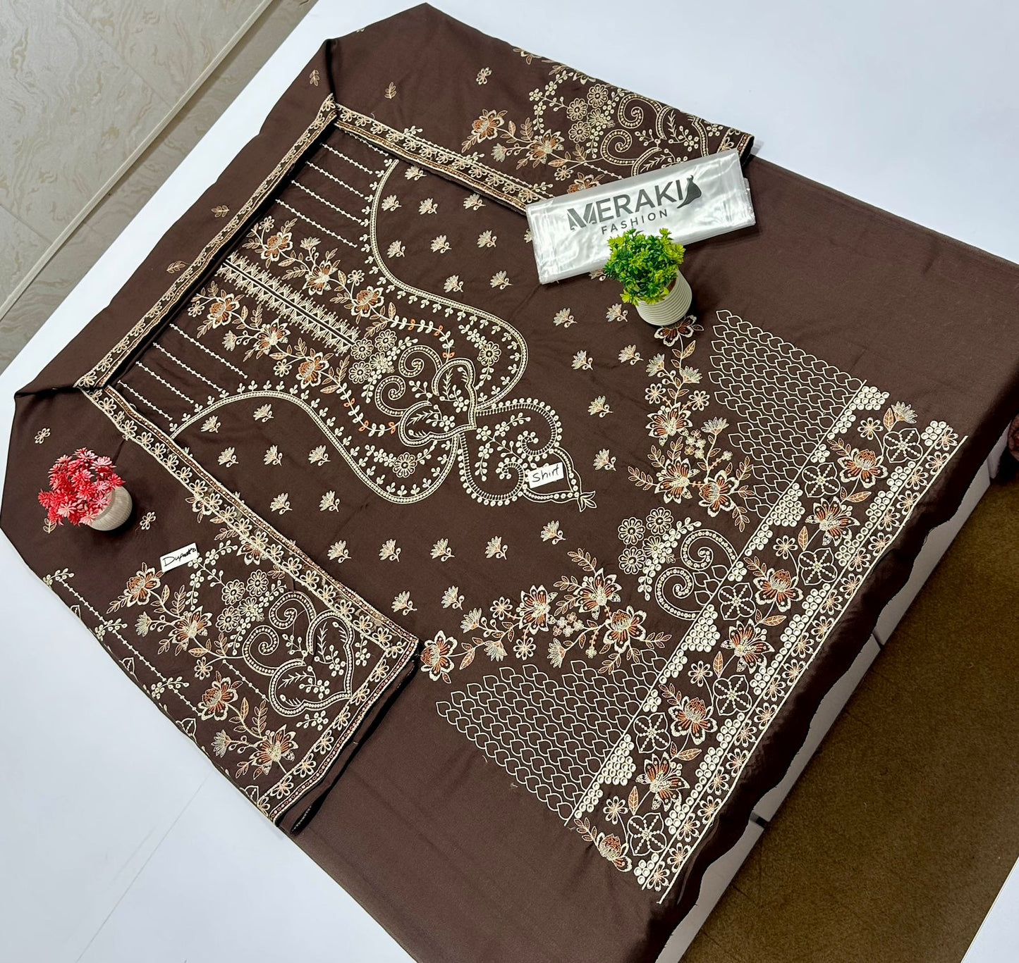 Meraki Fashion Vol 444 Peach Wool Dhanak (8 Suits)