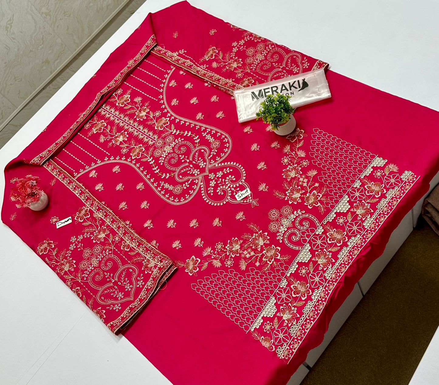 Meraki Fashion Vol 444 Peach Wool Dhanak (4 Suits)A