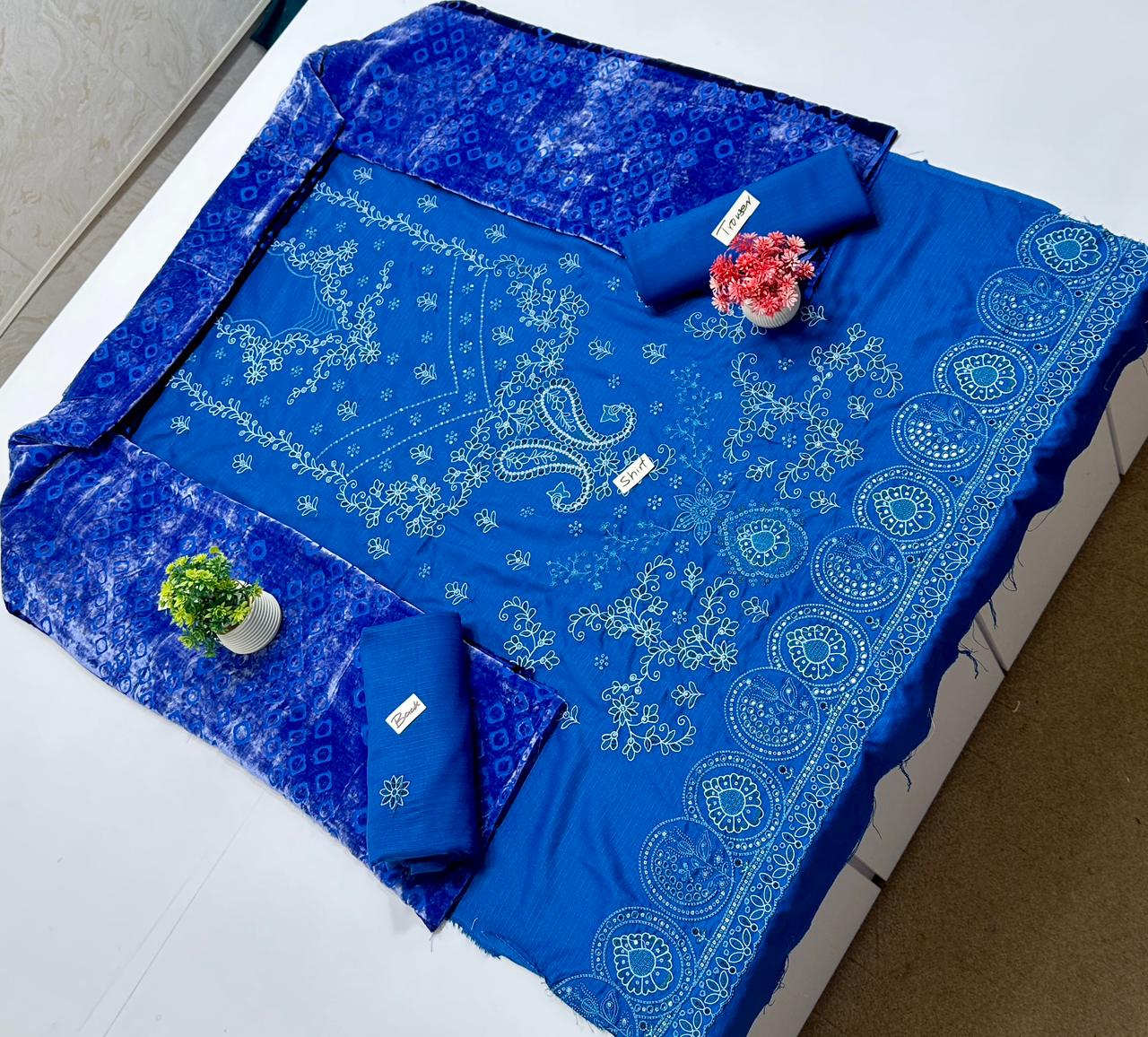 Meraki Fashion Vol 448 Double Head Embroidery ( 4 Suits)B