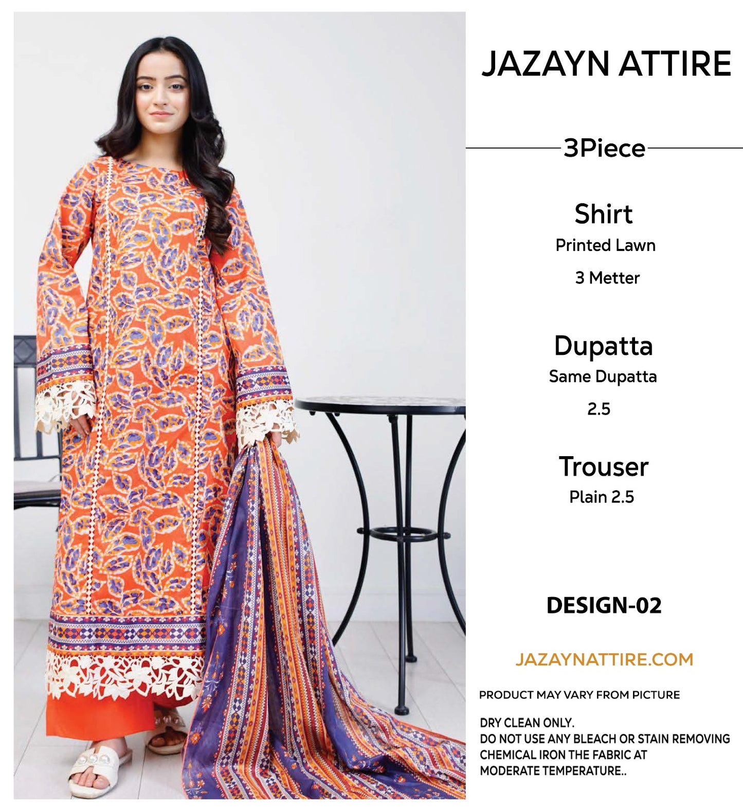 Jazayn Attire 3Pc Print Lawn (4 Suits) A