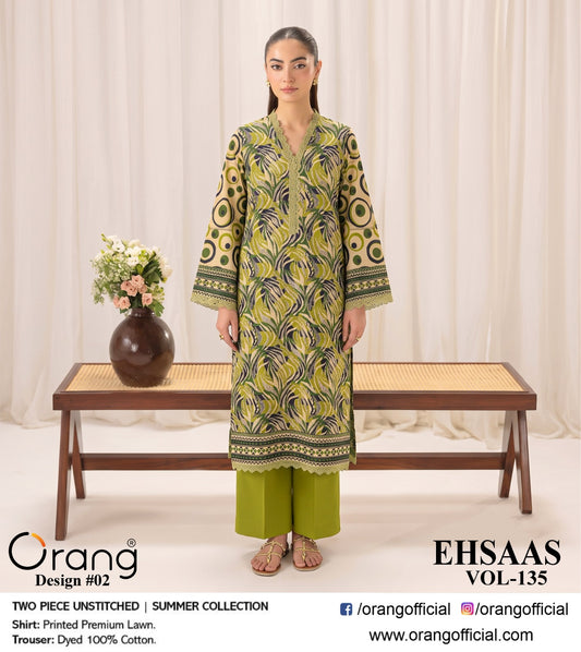 EHSAAS BY ORANG ORIGINAL BRAND 2PC LAWN (10 Suits )