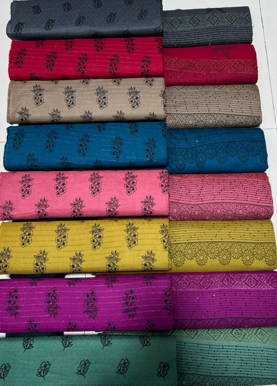 Peach Wool Jacquard Shawl (4 Suits)A