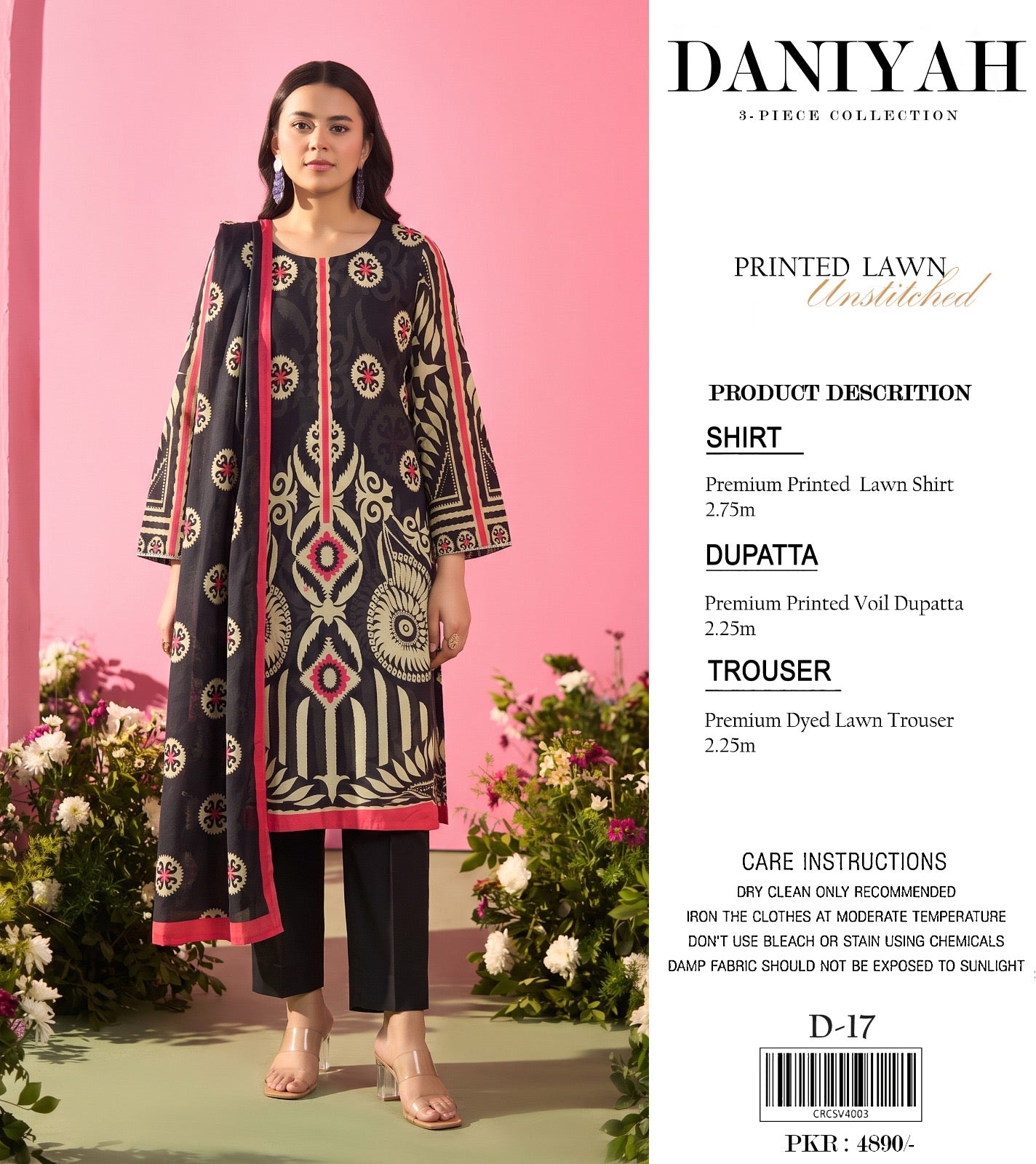 Original Brand Daniyah 3 Pc Lawn (11 Suits )