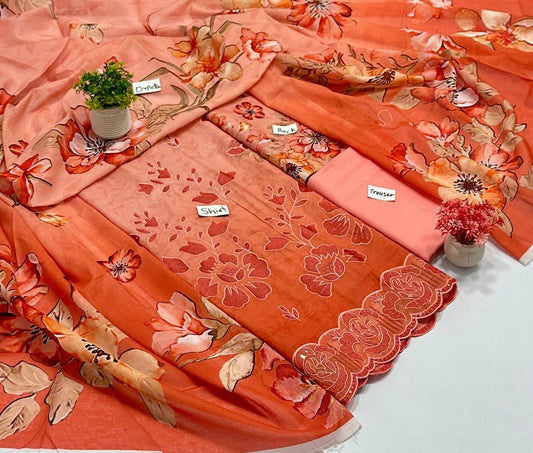 Luxury 3 Pc Embroidery  Lawn ( 5 Suits  ) B