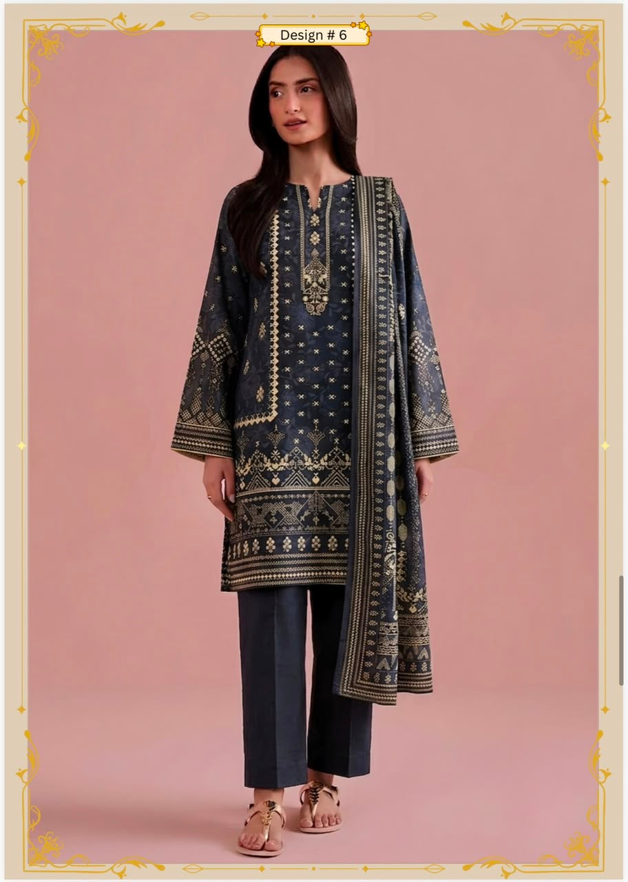 Baya 3pc Print Lawn ( 8 Suits)