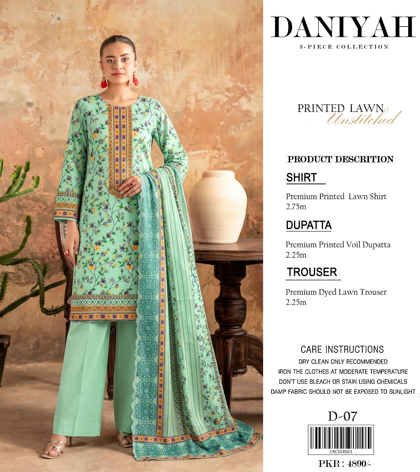 Original Brand Daniyah 3 Pc Lawn (11 Suits )
