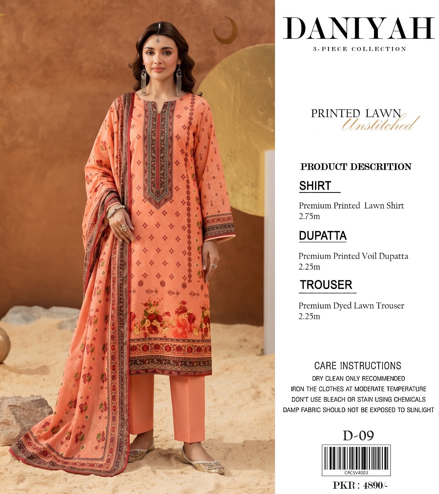 Original Brand Daniyah 3 Pc Lawn (11 Suits )
