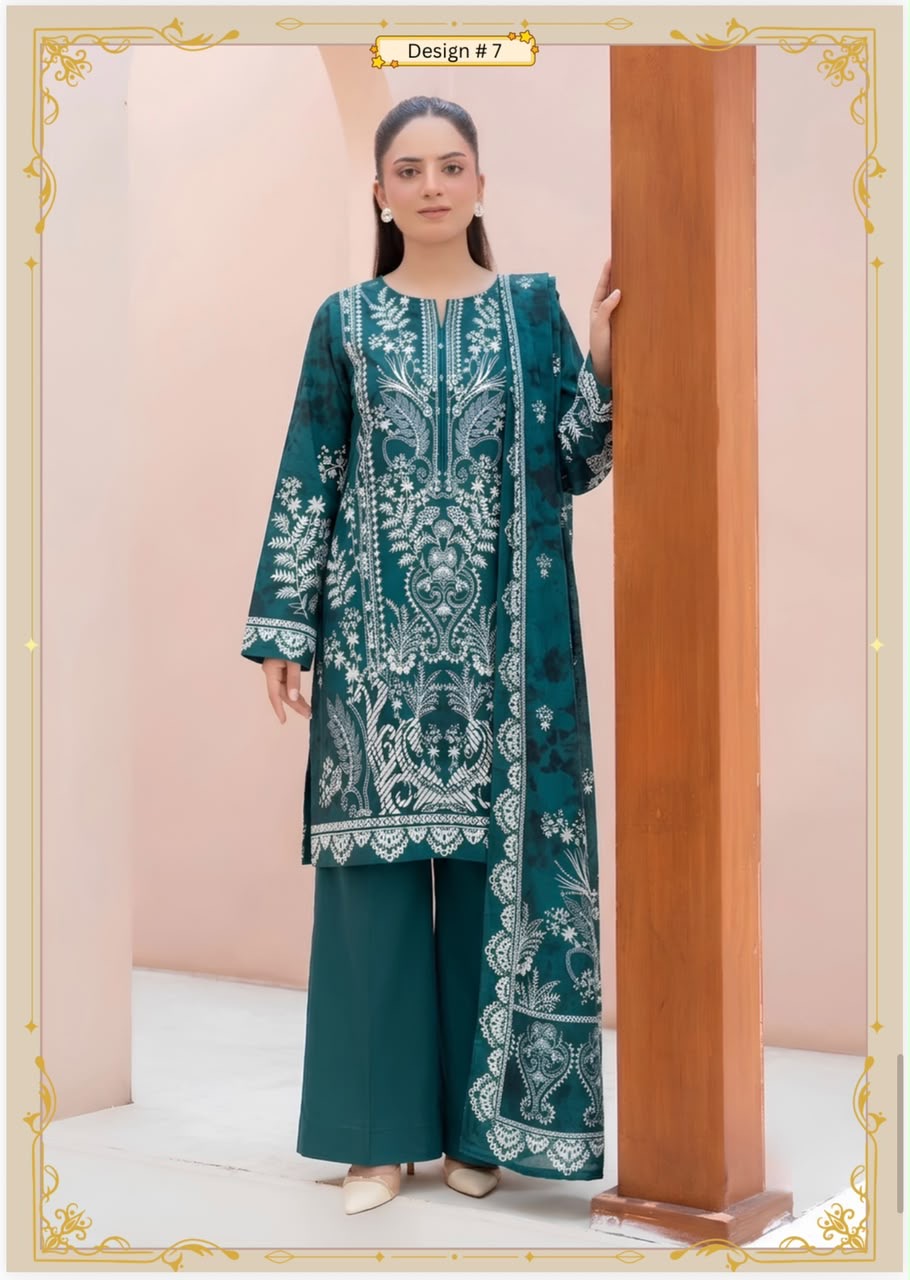 Baya 3pc Print Lawn ( 8 Suits)