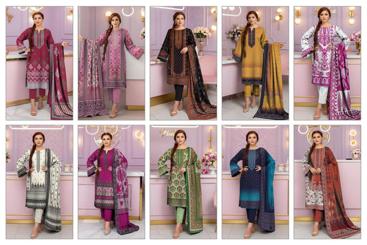 Bin Noor Fab 3 Pc Khadder ( 10 Suits)