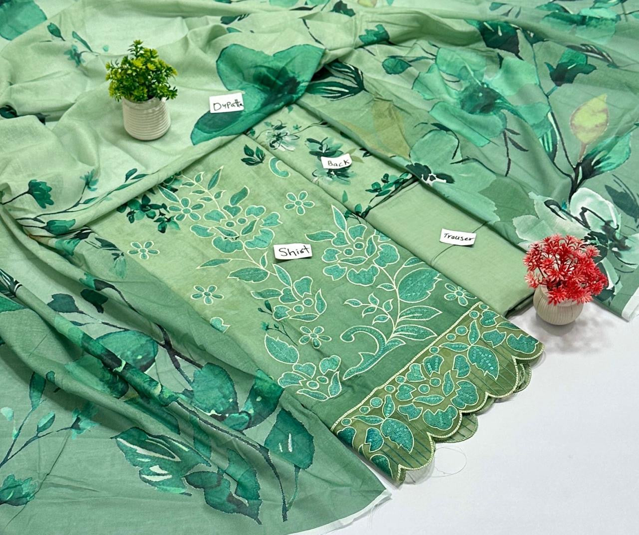 Luxury 3 Pc Embroidery  Lawn ( 10 Suits  )
