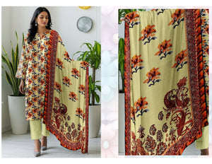 ALKARAM 3 PC DIGITAL PRINT KARANDI 5 SUITS A