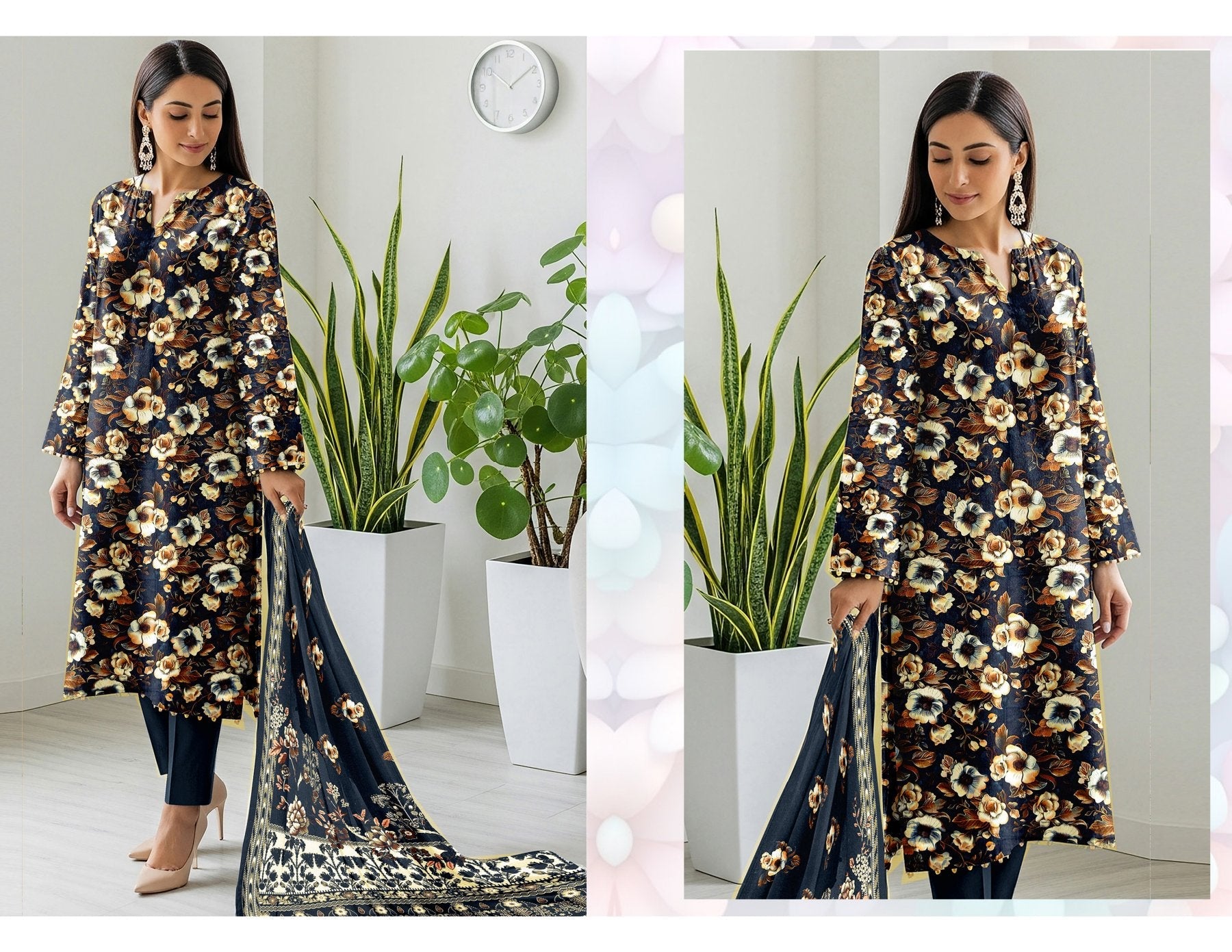 ALKARAM 3 PC DIGITAL PRINT KARANDI 5 SUITS A