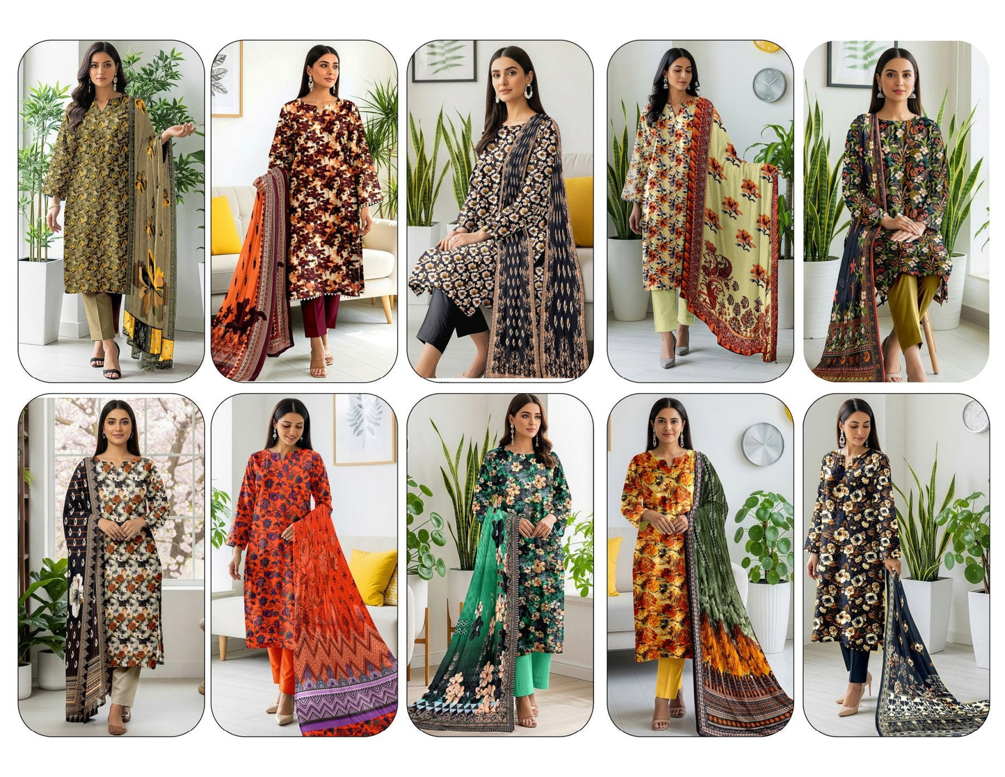 ALKARAM 3 PC DIGITAL STAPAL KARANDI 10 SUITS