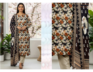ALKARAM 3 PC DIGITAL PRINT KARANDI 5 SUITS B