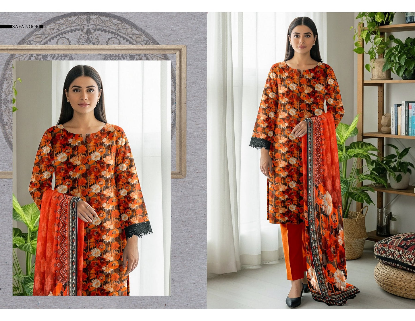 Shuja Brand 3Pc Digital Printed Karandi  10 Suits