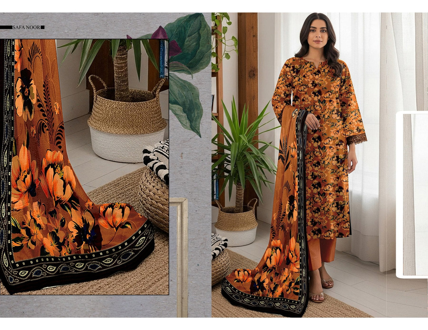 Shuja Brand 3Pc Digital Printed Karandi  10 Suits