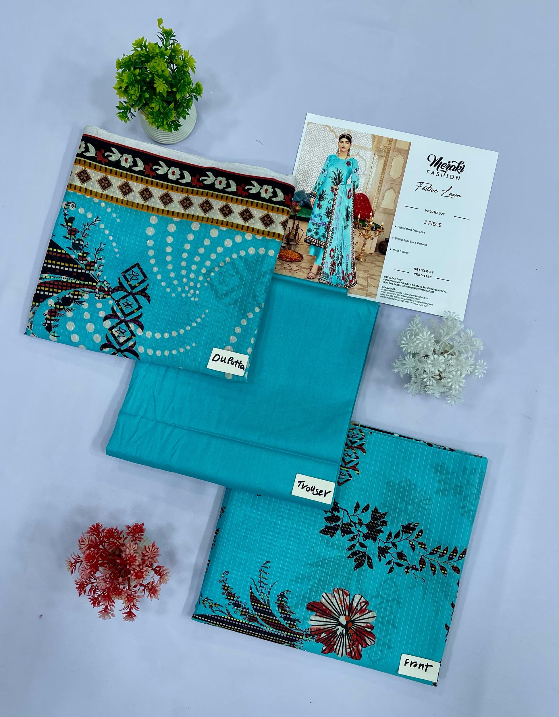 3-PC BANA DURA LAWN (Set -Pack Of 16 Suits ) Market Boy