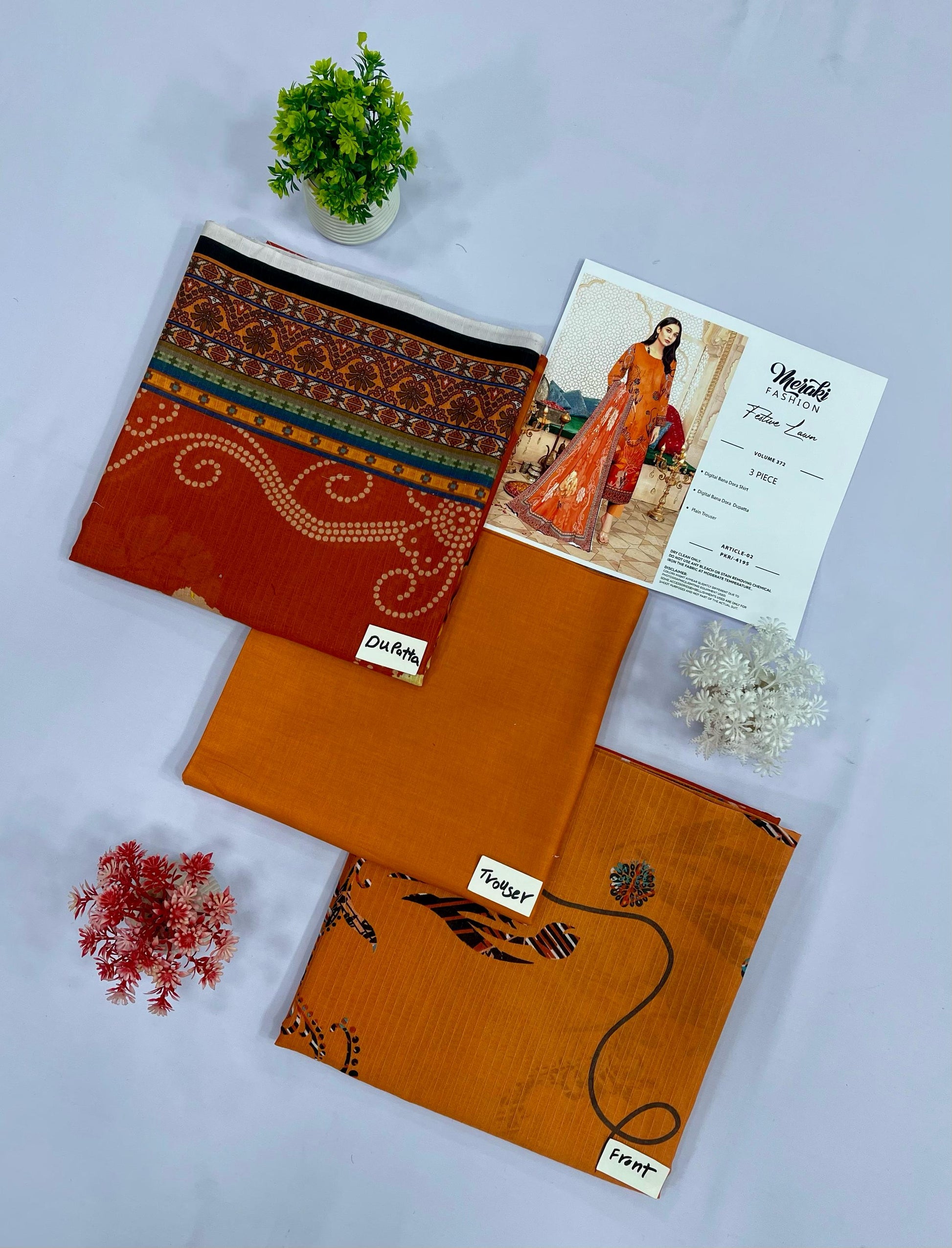 3-PC BANA DURA LAWN (Set -Pack Of 16 Suits ) Market Boy