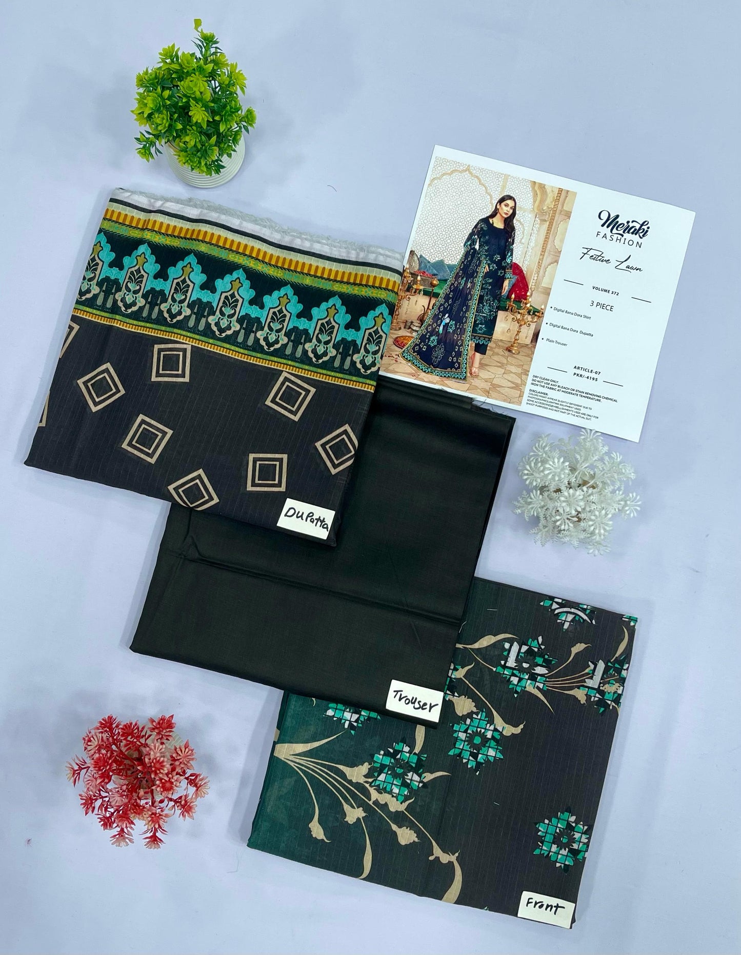 3-PC BANA DURA LAWN (Set -Pack Of 16 Suits ) Market Boy