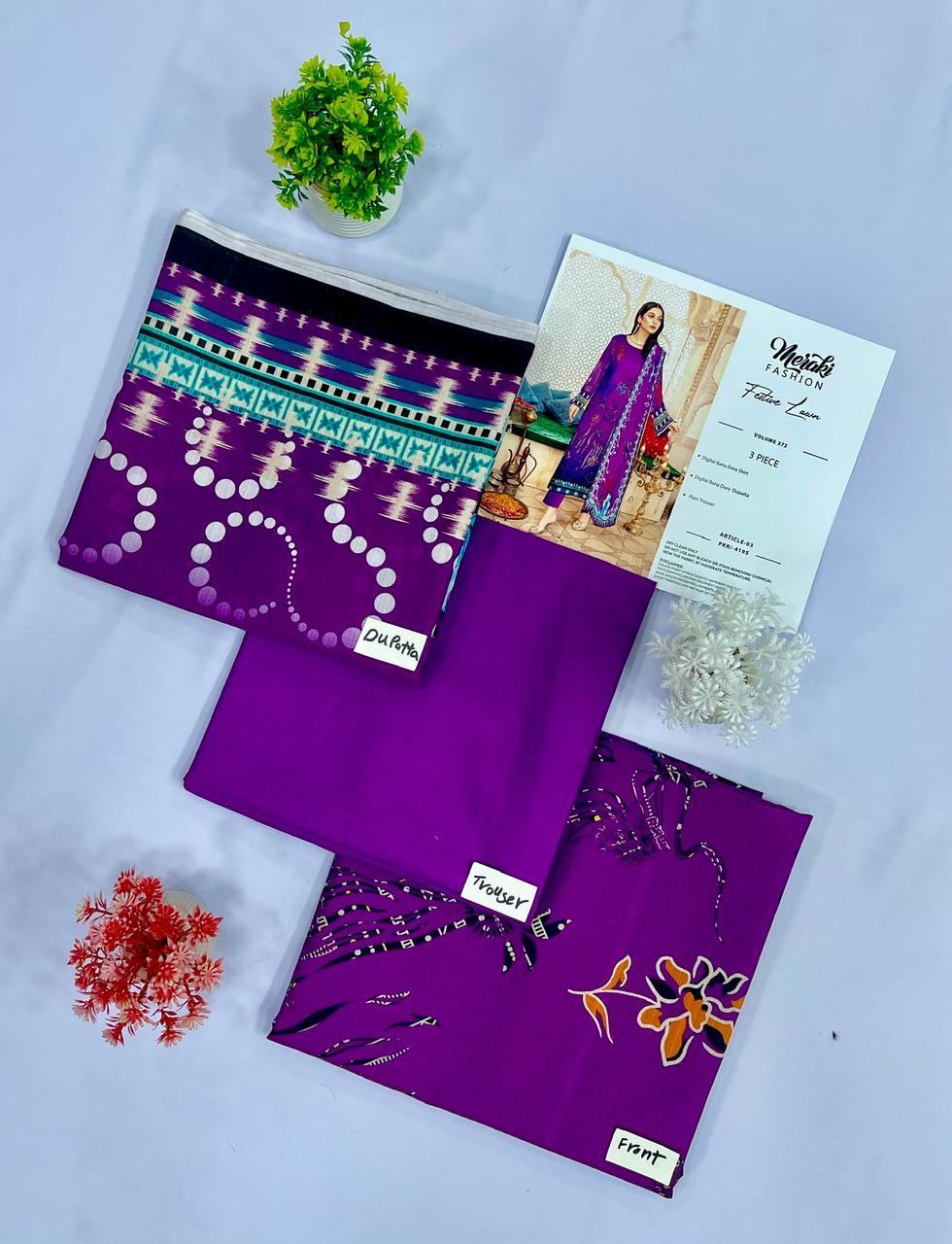 3-PC BANA DURA LAWN (Set -Pack Of 16 Suits ) Market Boy