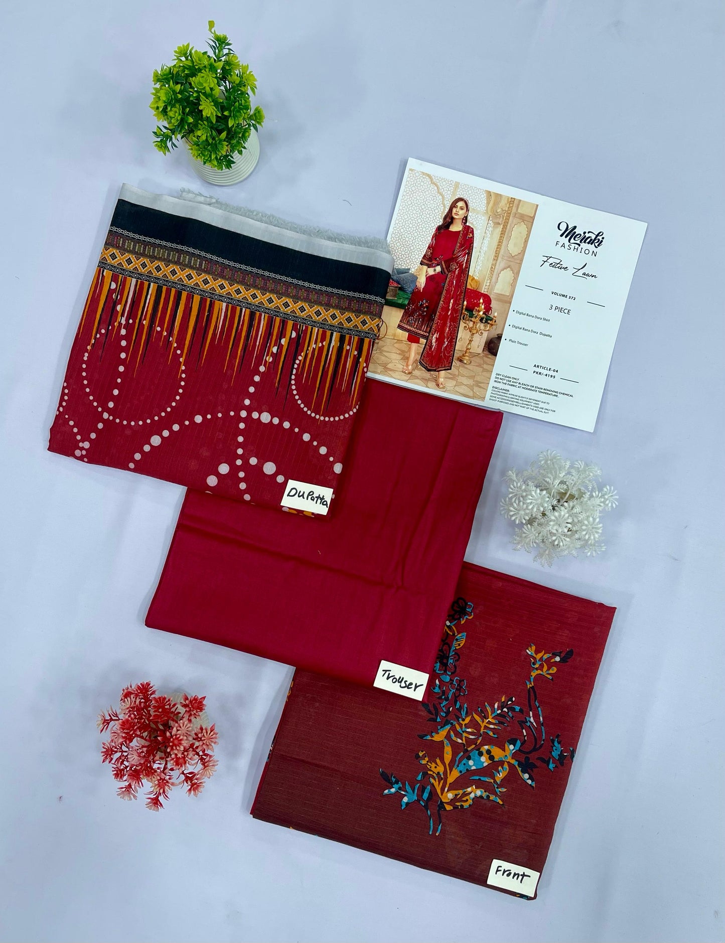 3-PC BANA DURA LAWN (Set -Pack Of 16 Suits ) Market Boy