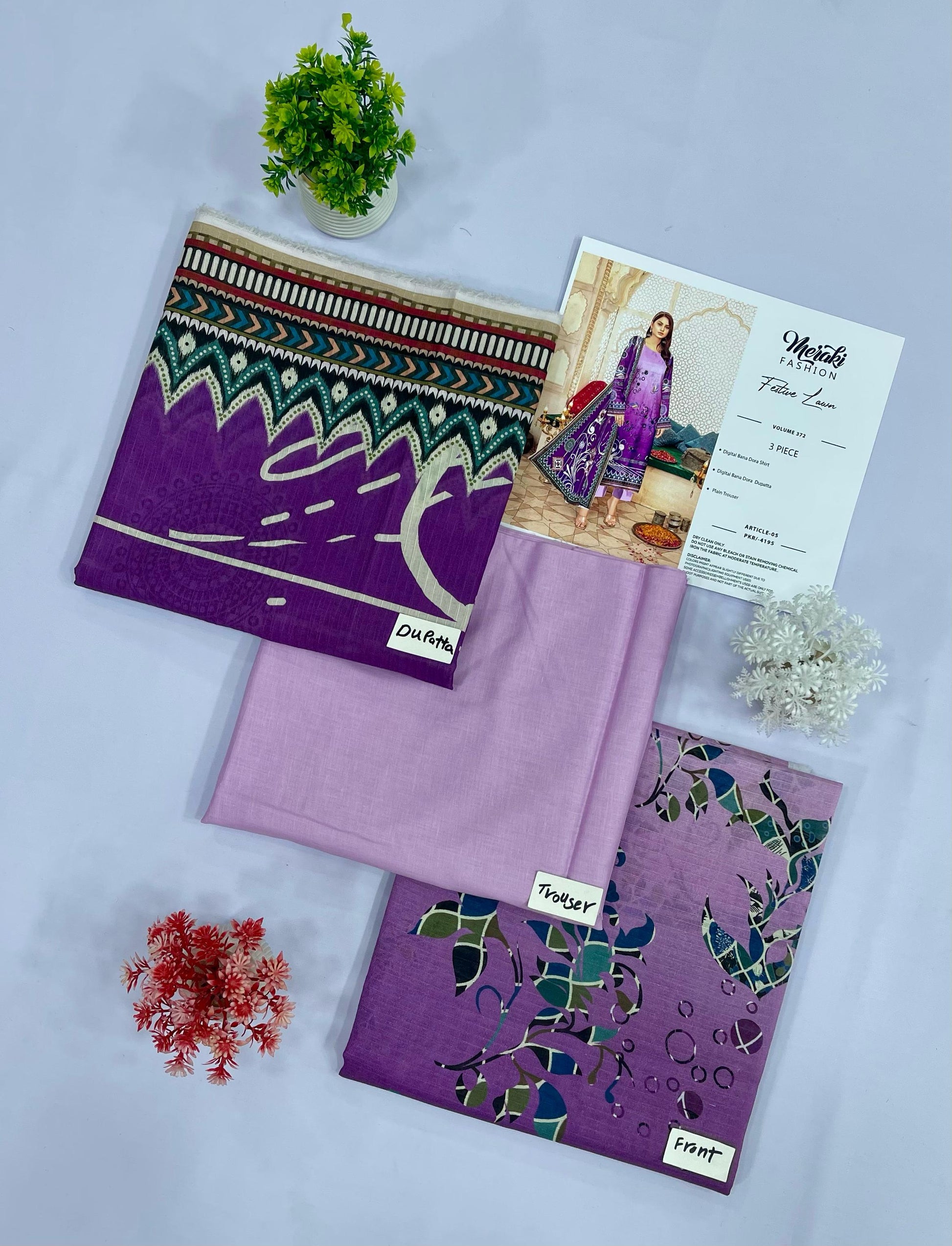 3-PC BANA DURA LAWN (Set -Pack Of 16 Suits ) Market Boy