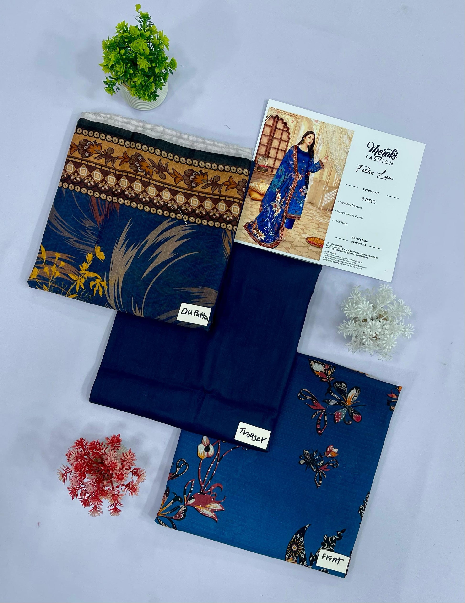 3-PC BANA DURA LAWN (Set -Pack Of 16 Suits ) Market Boy