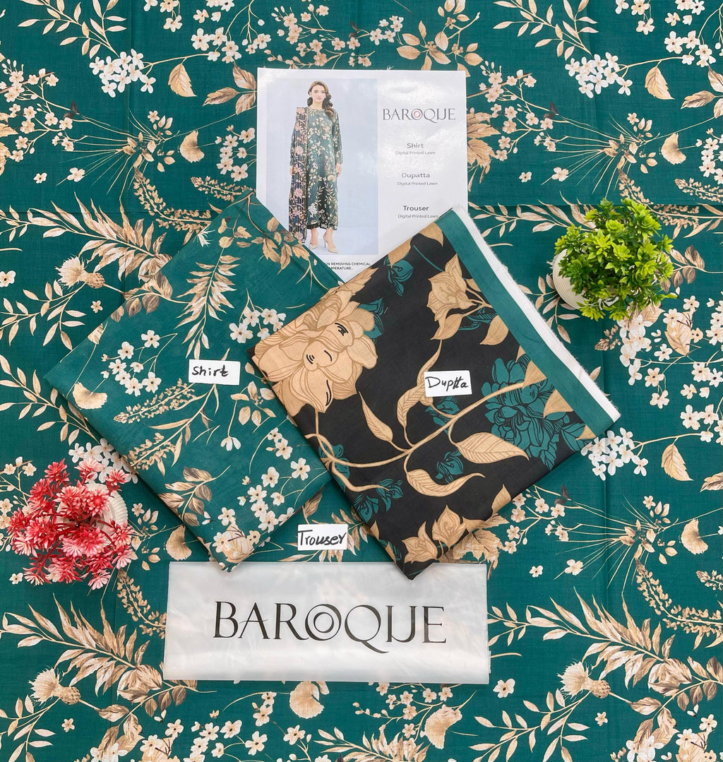 Baroque Lawn 3-PC Digital Print All Over(Set -Pack Of 10 Suits )