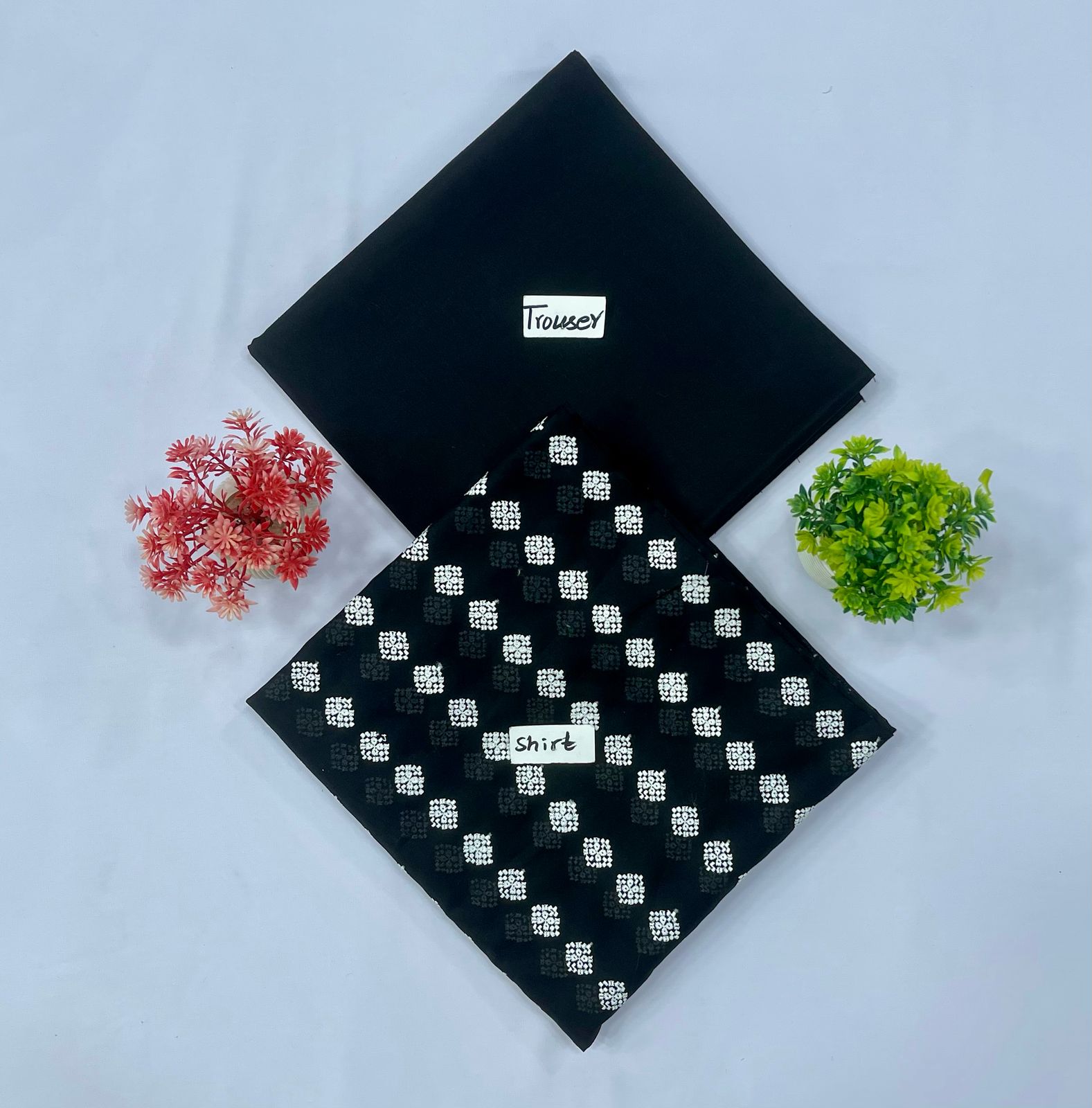 WHITE CHIKAN SHIFFLI  2-PC  8 SUITS  A