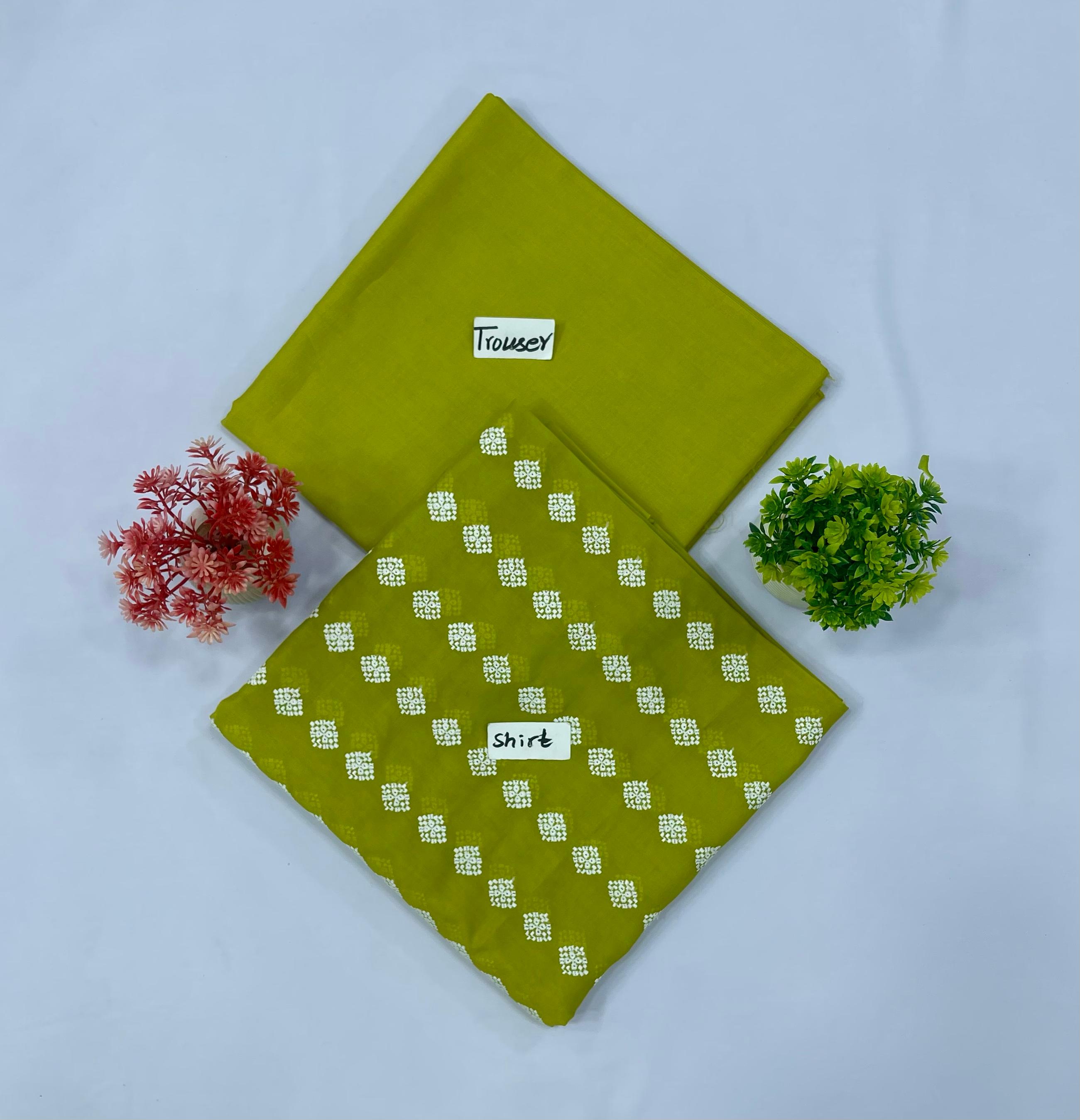 WHITE CHIKAN SHIFFLI  2-PC  8 SUITS  A