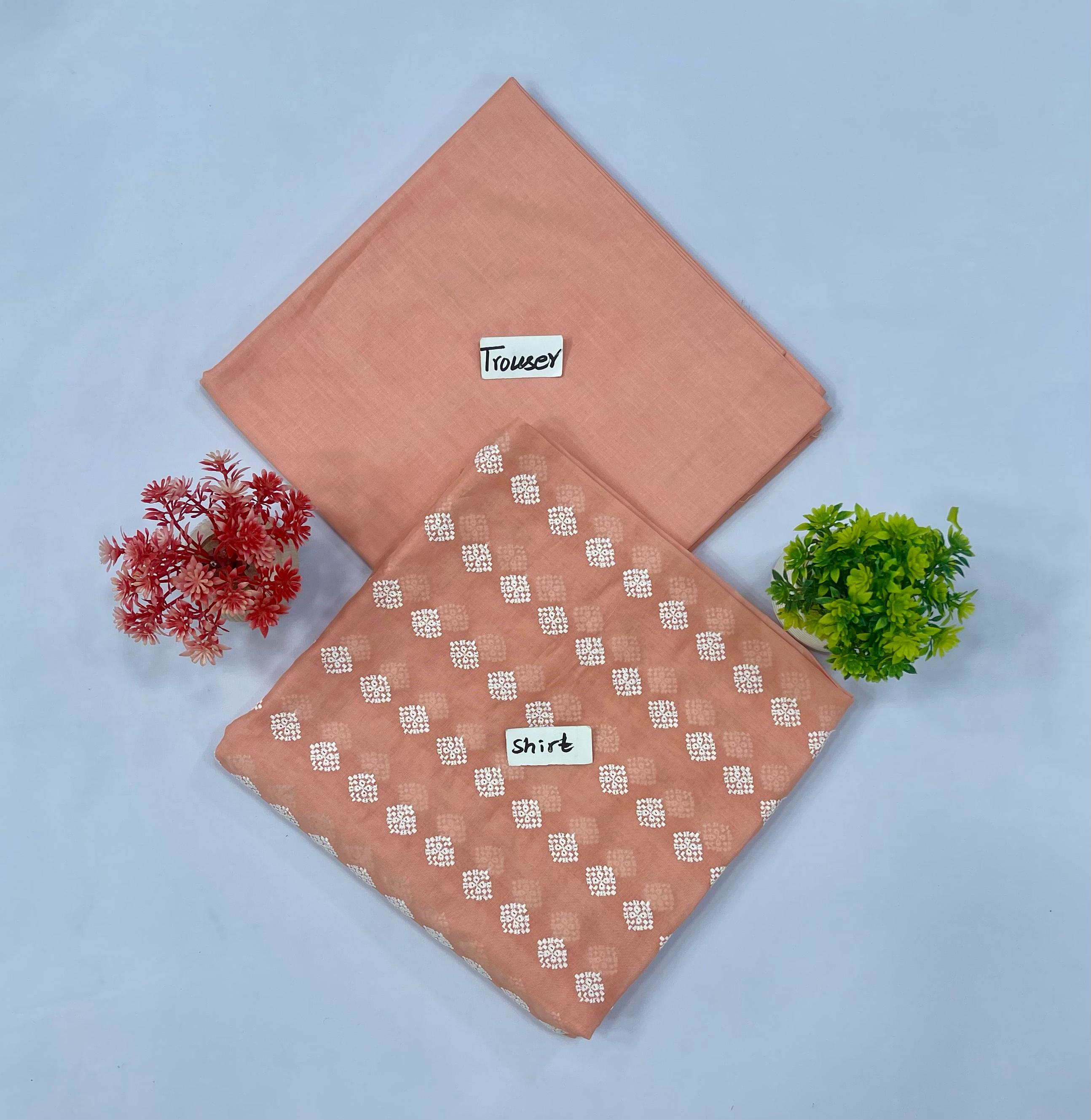 WHITE CHIKAN SHIFFLI  2-PC  8 SUITS  A