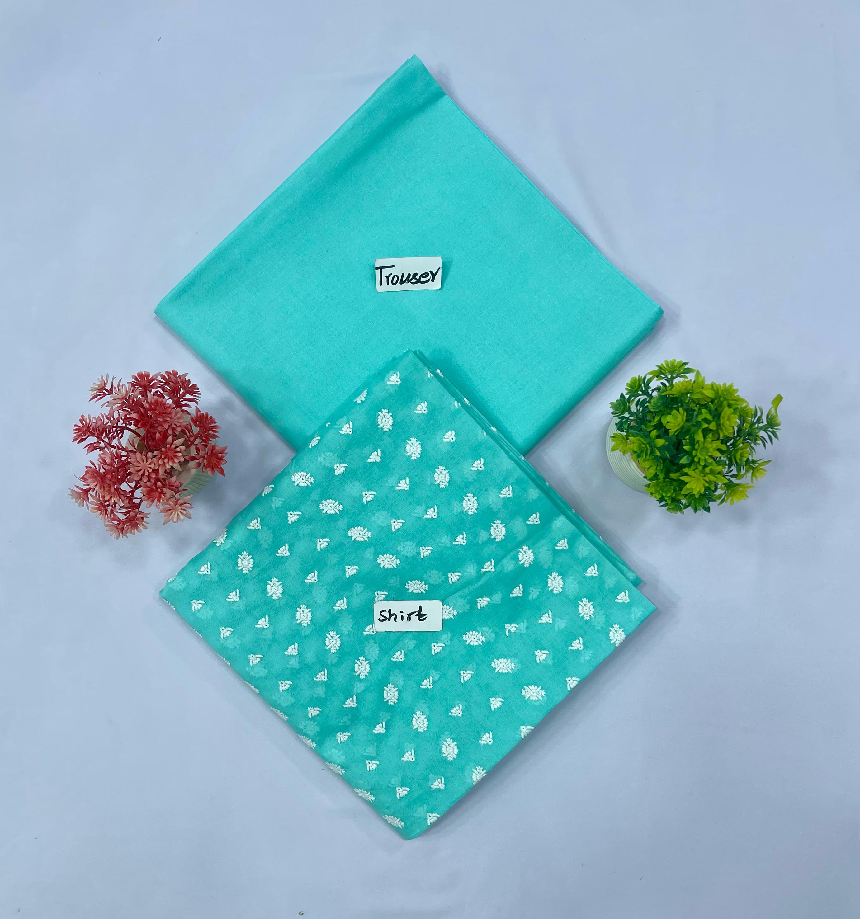 WHITE CHIKAN SHIFFLI  2-PC  4 SUITS  MIX Market Boy