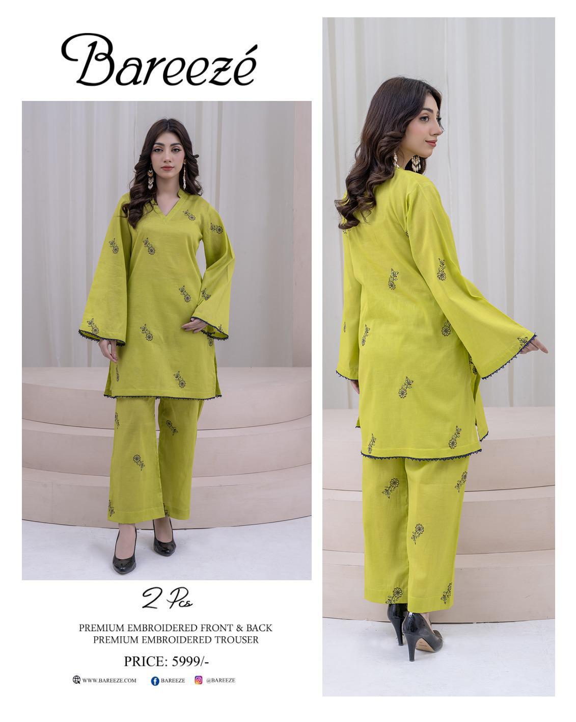 BAREEZE LAWN EMBROIDERY ALL OVER 2 PC 6 SUITS A