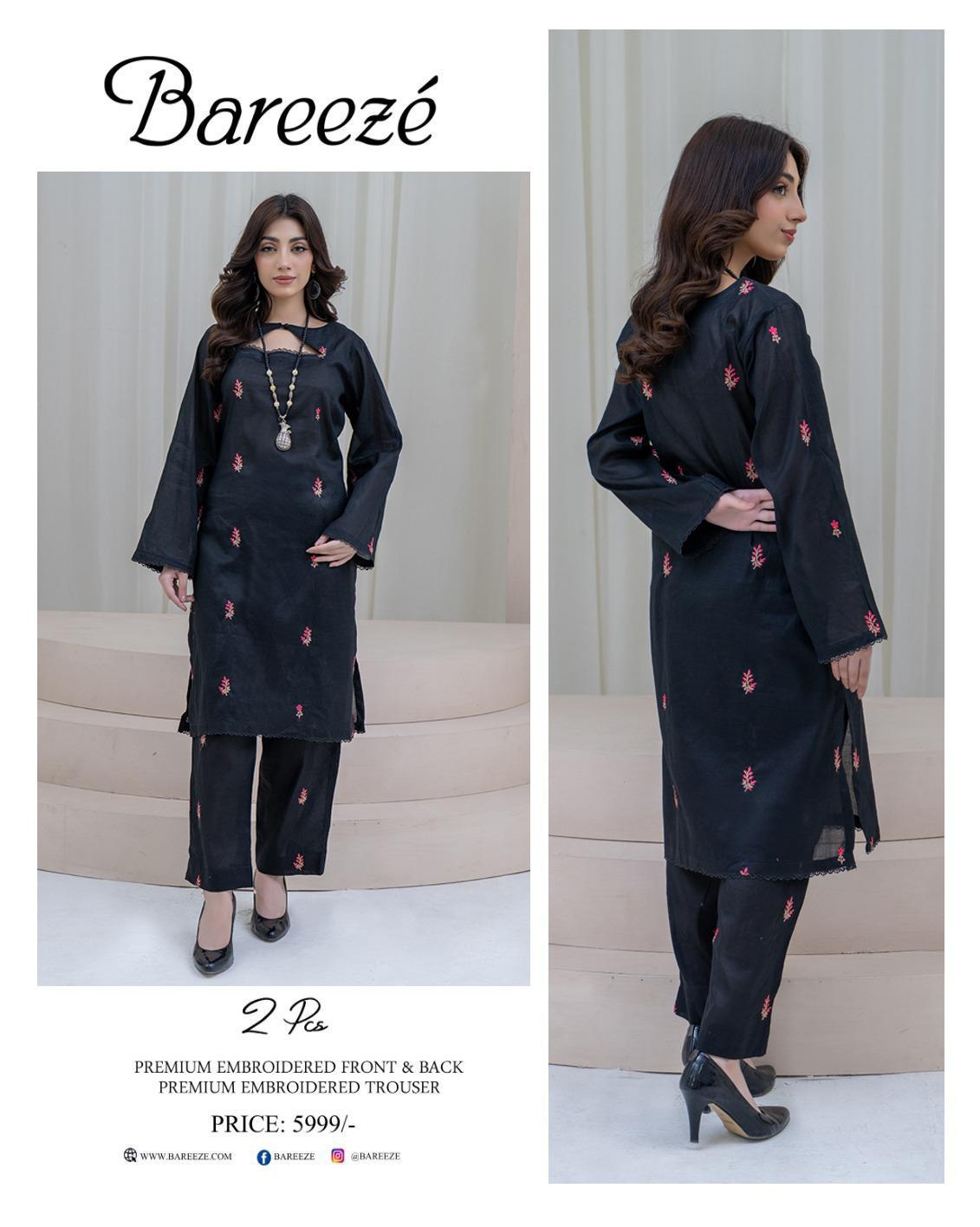 BAREEZE LAWN EMBROIDERY ALL OVER 2 PC 12 SUITS
