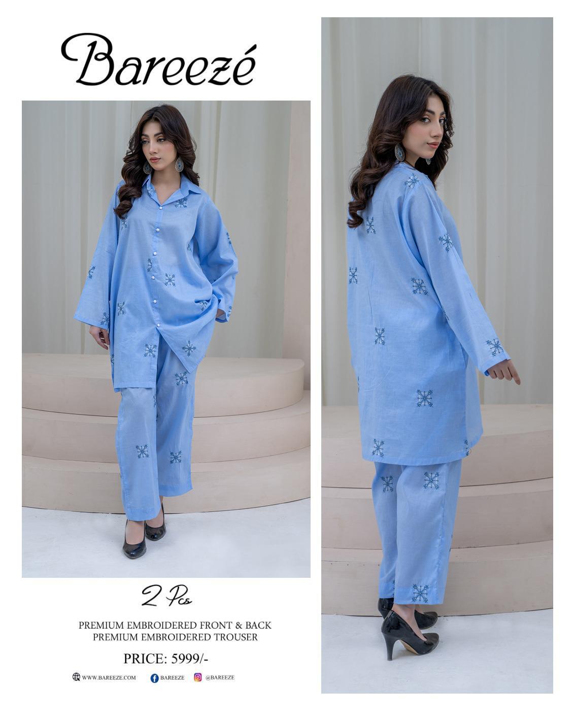 BAREEZE LAWN EMBROIDERY ALL OVER 2 PC 12 SUITS