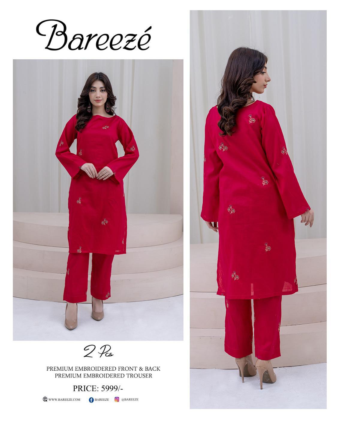 BAREEZE LAWN EMBROIDERY ALL OVER 2 PC 12 SUITS