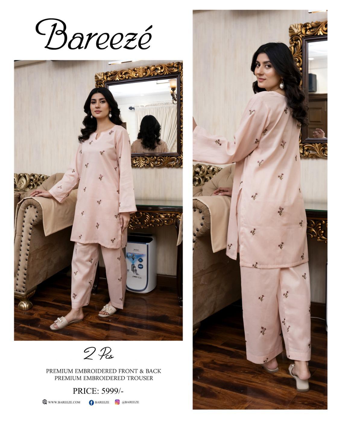 BAREEZE LAWN EMBROIDERY ALL OVER 2 PC 12 SUITS