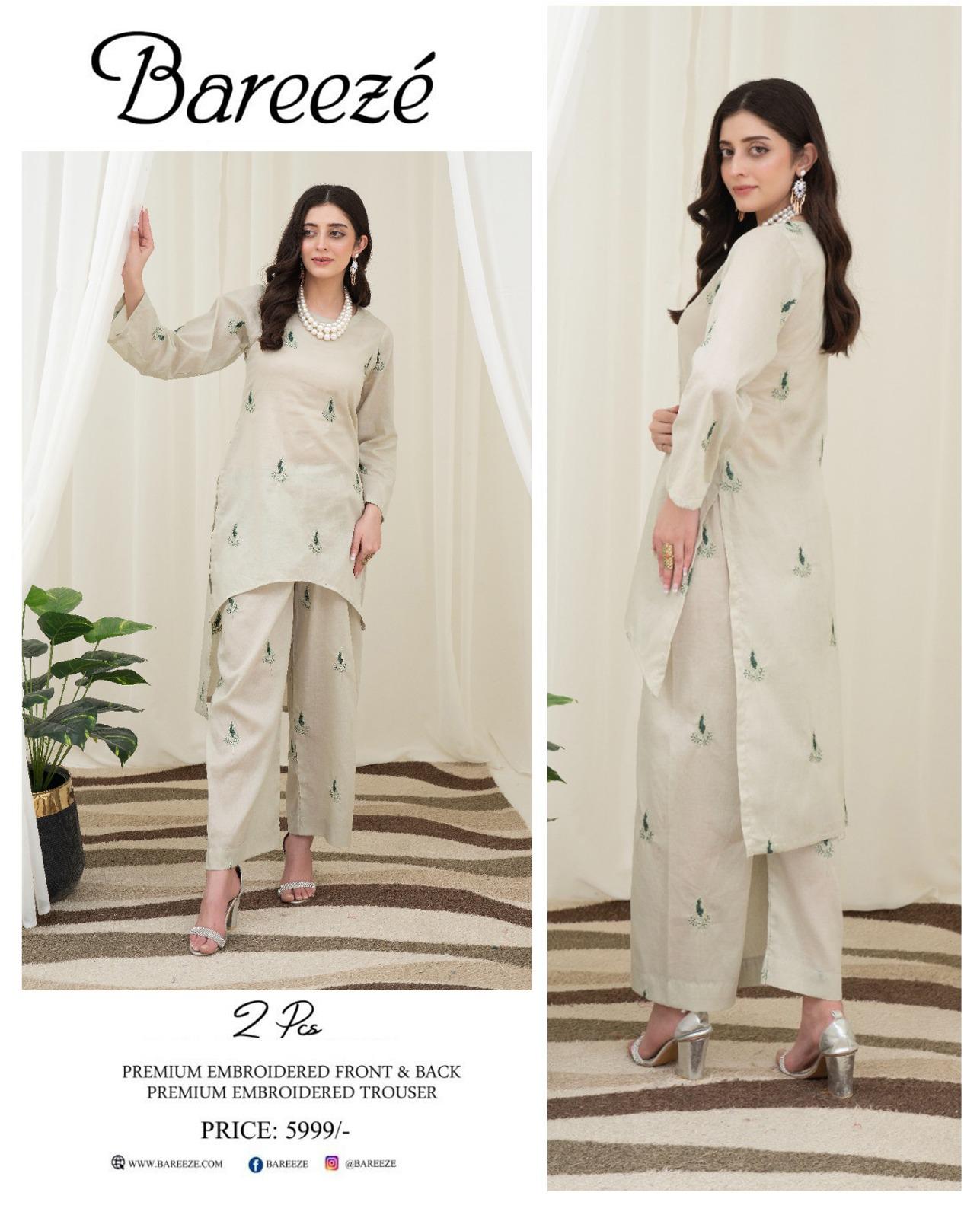 BAREEZE LAWN EMBROIDERY ALL OVER 2 PC 12 SUITS