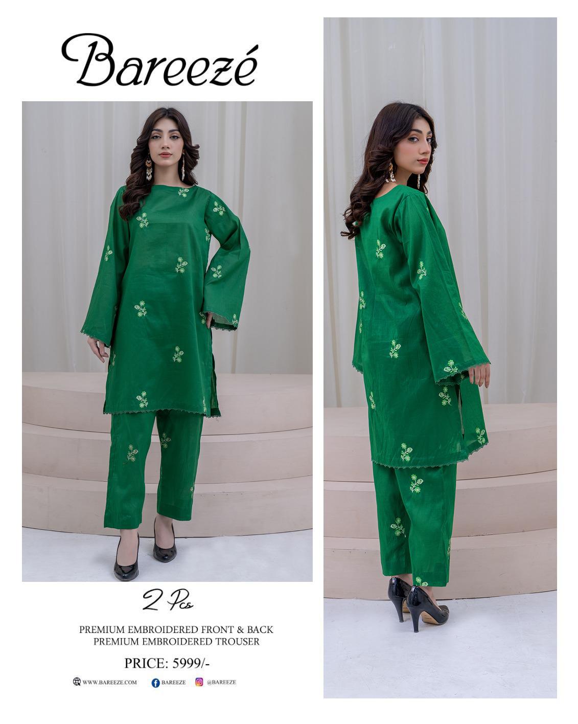 BAREEZE LAWN EMBROIDERY ALL OVER 2 PC 12 SUITS