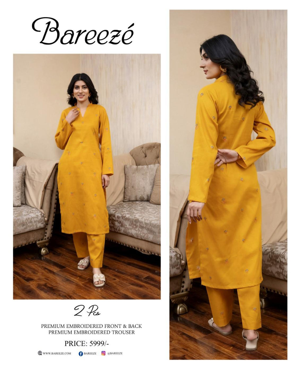 BAREEZE LAWN EMBROIDERY ALL OVER 2 PC 6 SUITS A