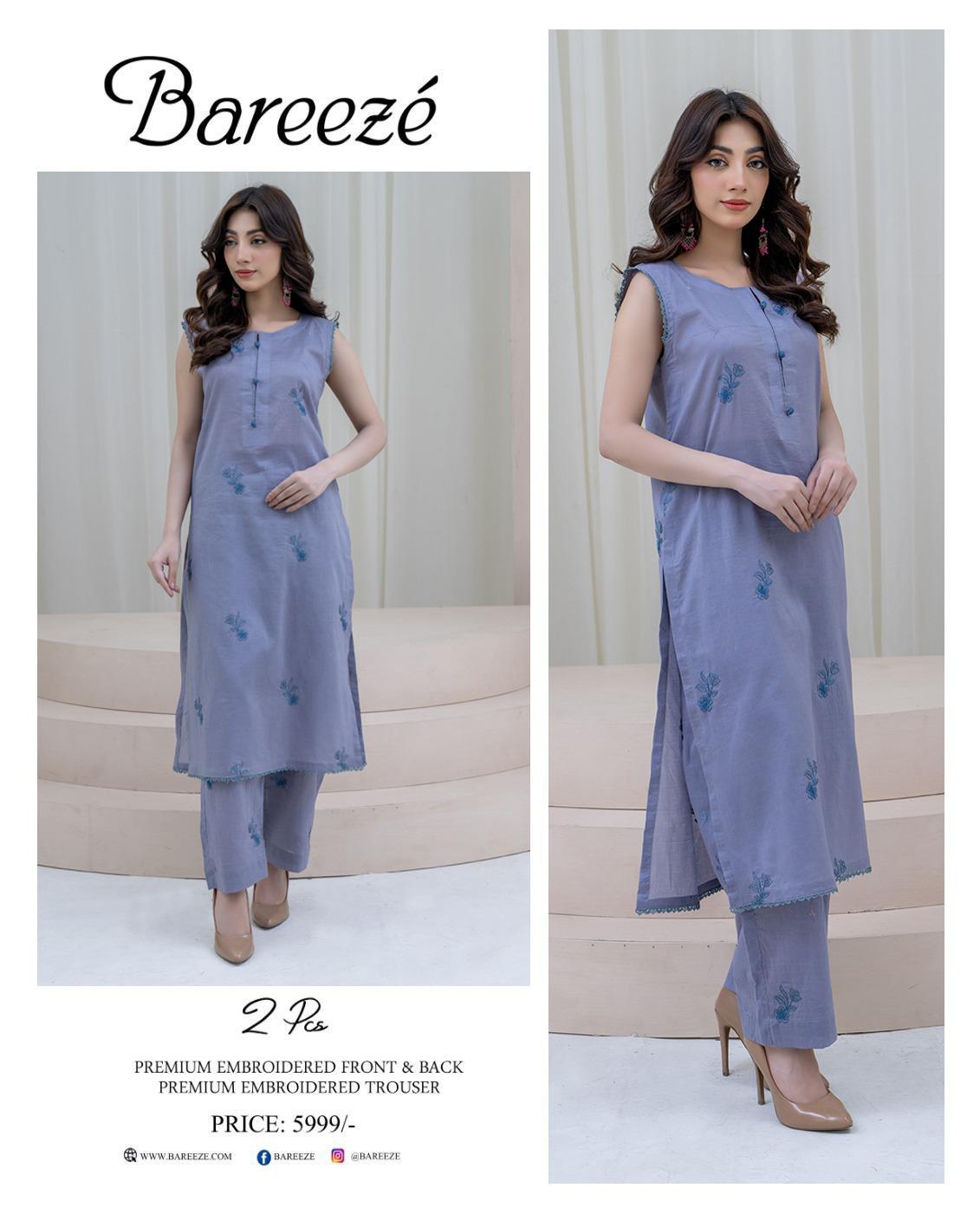 BAREEZE LAWN EMBROIDERY ALL OVER 2 PC 12 SUITS