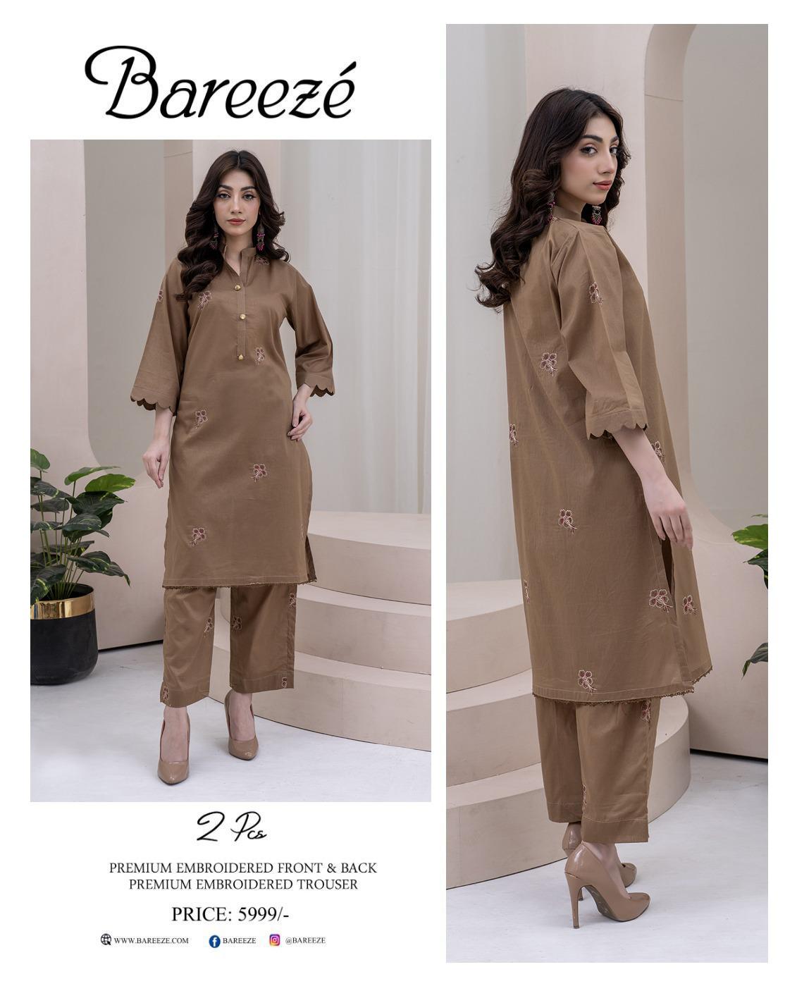 BAREEZE LAWN EMBROIDERY ALL OVER 2 PC 12 SUITS