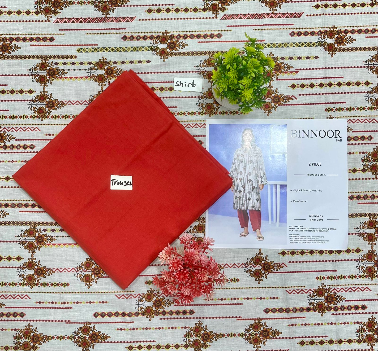 ORIGINAL BRAND BIN NOOR FAB 2PC DIGITAL PRINT LAWN 12 SUITS B