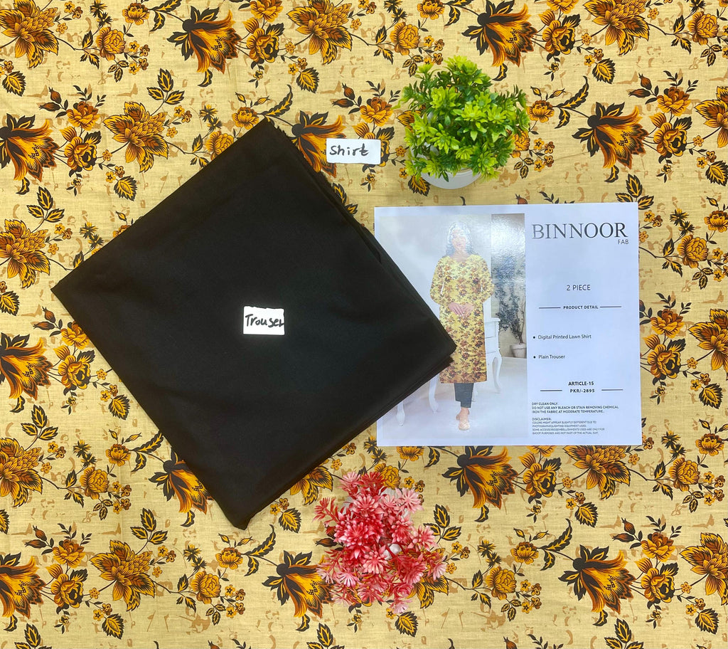 ORIGINAL BRAND BIN NOOR FAB 2PC DIGITAL PRINT LAWN 12 SUITS B
