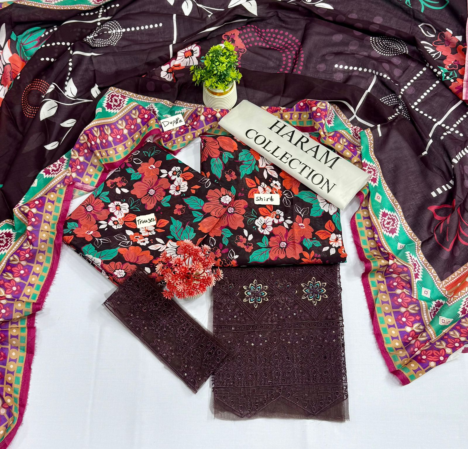 ORIGINAL BRAND HARAM COLLECTION  3PC DIGITAL PRINT LAWN 5 SUITS A