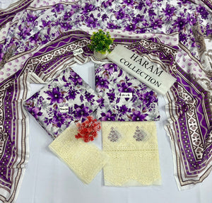 ORIGINAL BRAND HARAM COLLECTION  3PC DIGITAL PRINT LAWN 5 SUITS B